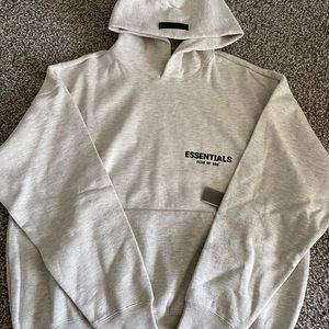 ESSENTIALS FEAR OG GOD LIGHT OATMEAL PULLOVER HOODIE SIZE XXS